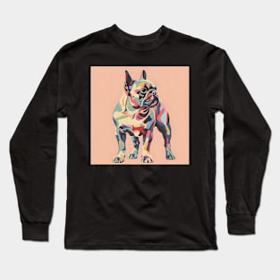 French Bulldog in 70's Long Sleeve T-Shirt